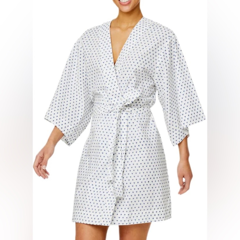 Roberta Roller Rabbit White and Blue Robe